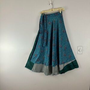 Reversible Upcycled Magic Sari Wrap Maxi Skirts